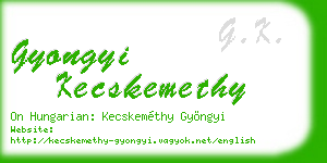 gyongyi kecskemethy business card