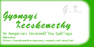 gyongyi kecskemethy business card